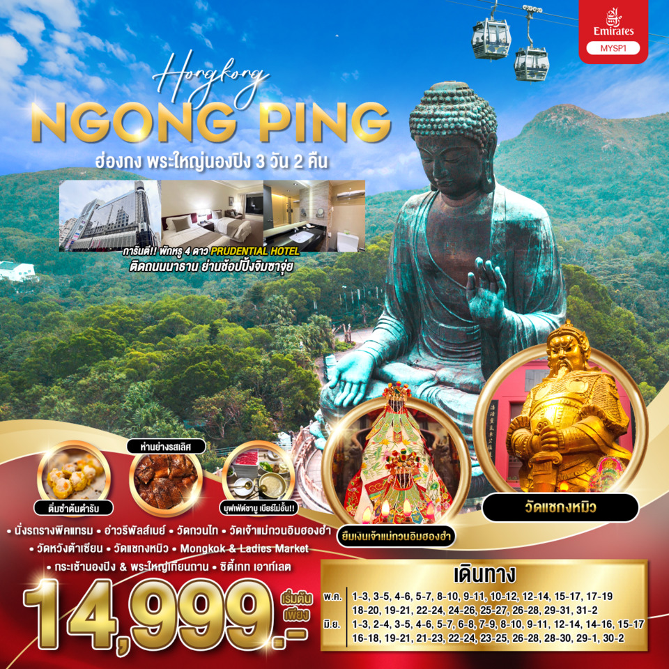ทัวร์ฮ่องกง พระใหญ่นองปิง 3วัน 2คืน (EK)