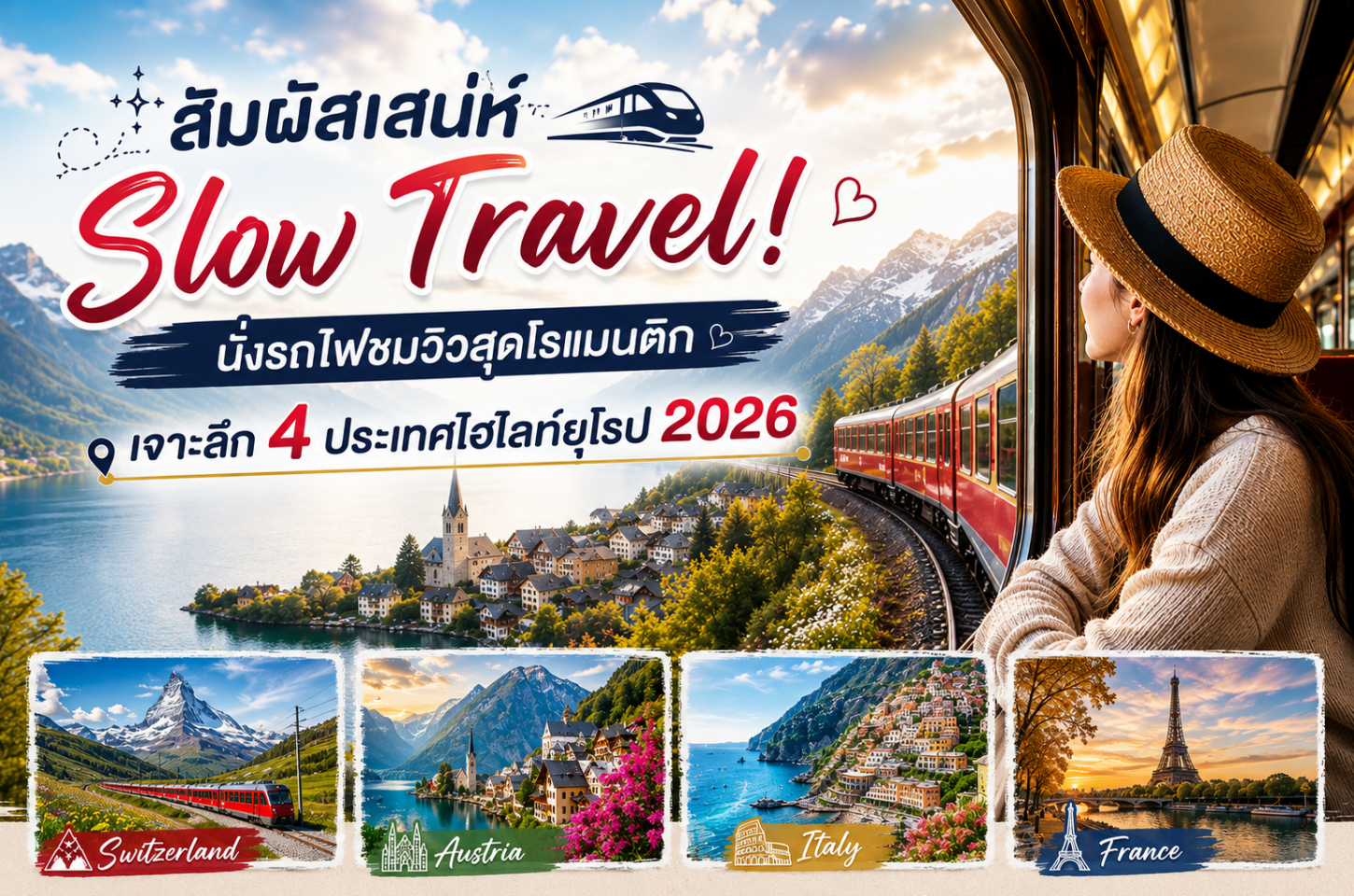 สัมผัสเสน่ห์ Slow Travel! นั่งรถไฟชมวิวสุดโรแมนติก เจาะลึก 4 ประเทศไฮไลต์ยุโรป 2026