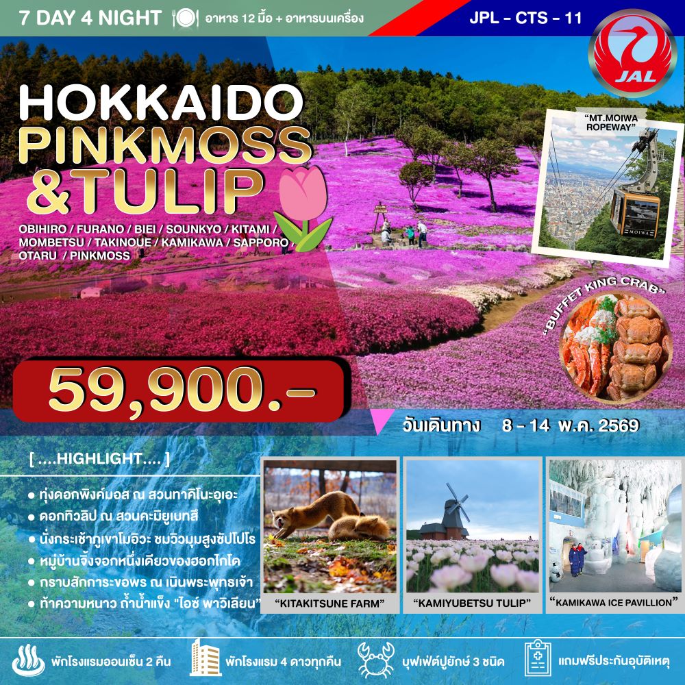HOKKAIDO PINKMOSS_TULIP 7D4N